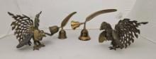 Vintage Brass Fighting Roosters, Mid-Century and ENGLAND BELL