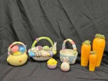 Easter baskets, Carrots, Miniatures Ceramic decor