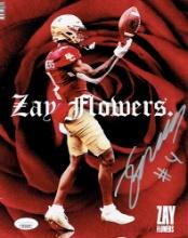 Zay Flowers Boston College Eagles (Drafted to Ravens) Autographed 8x10 Photo JSA W coa
