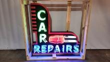 Custom Car Repairs Tin Neon Sign