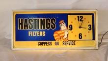 Original Hastings Filters Lighted Clock