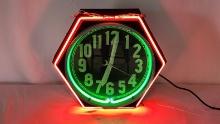 Original Cleveland 6 Sided Neon Clock