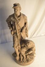 John Roger's Civil War "Wounded To The Rear" One More Shot Plaster Statue
