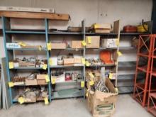 LOT OF 16 SECTIONS OF METAL SHELVING, VARIOUS SIZES (PACKING/SHIPPING NOT AVAILABLE, DOES NOT