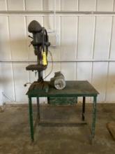 BENCH TOP DRILL PRESS (INOP) ELECTRIC MOTOR & TABLE