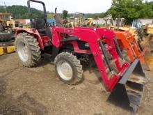 Mahindra 4530 4wd Tractor w/ 245 Loader, Universal Quick Attach Bucket, Shu