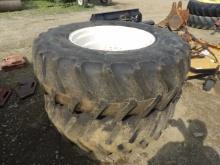 Pair Of Firestone 18.4-30 Tires On 8 Bolt Ford New Holland Rims