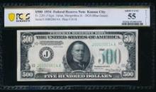 1934 $500 Kansas City FRN PCGS 55