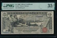 1896 $1 Educational Silver Certificate PMG 35EPQ