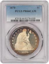 1870 Seated Liberty Dollar with Motto PCGS PR66CAM