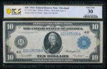 1914 $10 Cleveland FRN PCGS 30