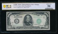 1934A $1000 Chicago FRN PCGS 50