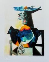 Picasso LADY WITH FORK & LEMON HAT Estate Signed Limited Edition Giclee