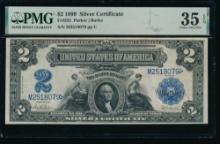1899 $2 Mini Porthole Silver Certificate PMG 35EPQ