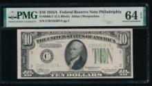 1934A $10 Philadelphia FRN PMG 64EPQ