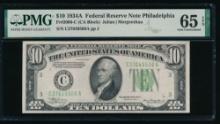 1934A $10 Philadelphia FRN PMG 65EPQ