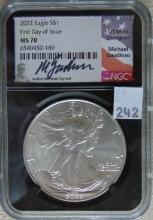 2022 Silver Eagle NGC MS70 (first day of issue).