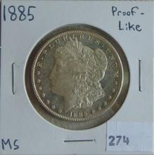 1885 Morgan Dollar MS (proof-like).