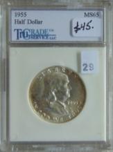 1955 Franklin Half Dollar Tru Grade MS65.