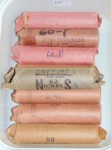 Variety: Cent Rolls and 40 Buffalo Nickels.