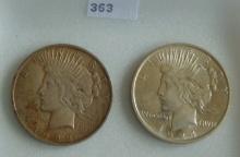 1923, 1924 Peace Dollars.