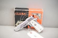 (R) Engraved LLama Model 3A .380 Auto Pistol