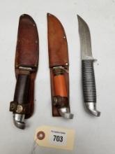 (3) Vintage Western Boulder CO. Fixed Blade Knives