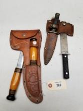 (2) Vintage Kinfolk & Imperial Hatchet Knife Combo