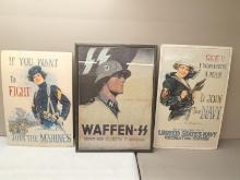(3Pcs.) U.S. AND GERMAN MILITARY RECRUITING POSTER