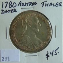 1780 Restrike Maria Theresa Austrian Thaler .833