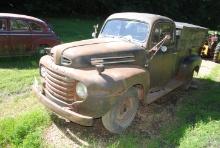 **T** 1950 Ford F-3 w/Flat-head V8, shows 47,733 miles, TITLED (Sales tax & title fees will apply)