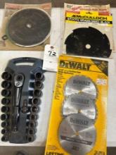DeWalt sawblade and wrenches