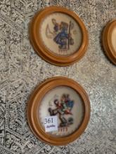 Goebel Plates in round wooden frames 1972-1989 (Missing 1982 and 1985)