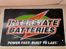 Interstate Batteries Metal Sign-4 ftx 30''. SHIPPING IS AVAILABLE ON THIS LOT!