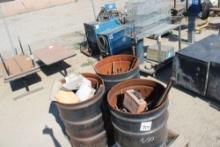 3 Barrels Scrap Metal, Tools, Misc
