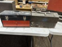 2 metal toolboxes