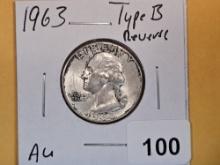 1963 Type B Reverse silver Washington Quarter