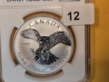NGC 2016 Canada silver Filve Dollars in Proof 69