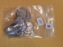 Twenty silver Washington Quarters