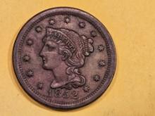 About Uncirculated 1852 Braided hair Large Cent