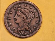 1855 Braided hair Large Cent