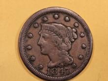 1847 Braided hair Large Cent