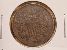 Nice 1865 Two Cent Piece in Extra Fine