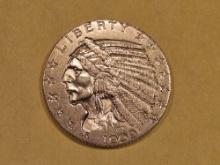 GOLD! Brilliant About Uncirculated Plus 1909 Gold Indian Five Dollars