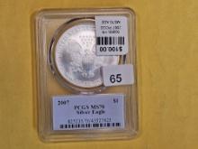 PERFECT! PCGS 2007 American Silver Eagle in Mint State 70