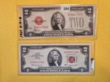 Four Better Two Dollar Red Seal notes