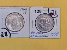 1946-S and 1954 Commemorative half dollars
