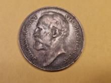 1910 Leichtenstein silver krone in Very Fine