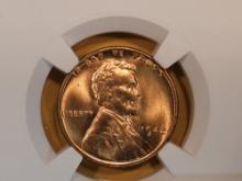 GEM! NGC 1942 Wheat cent in Mint State 66 RED