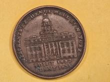 1835 Hard Times Token in AU+ to Uncirculated